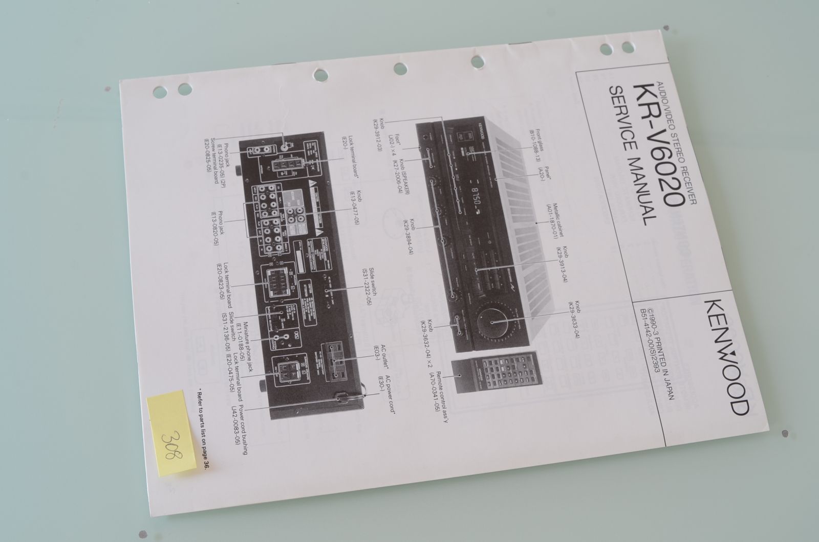 Kenwood KR-V6020 Service Manual  			