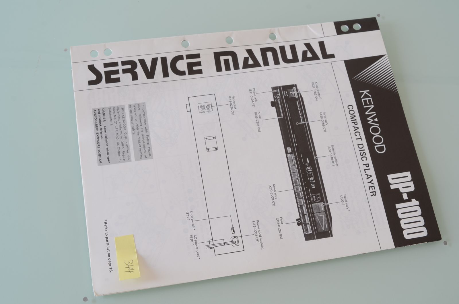 Kenwood DP-1000 Service Manual  			