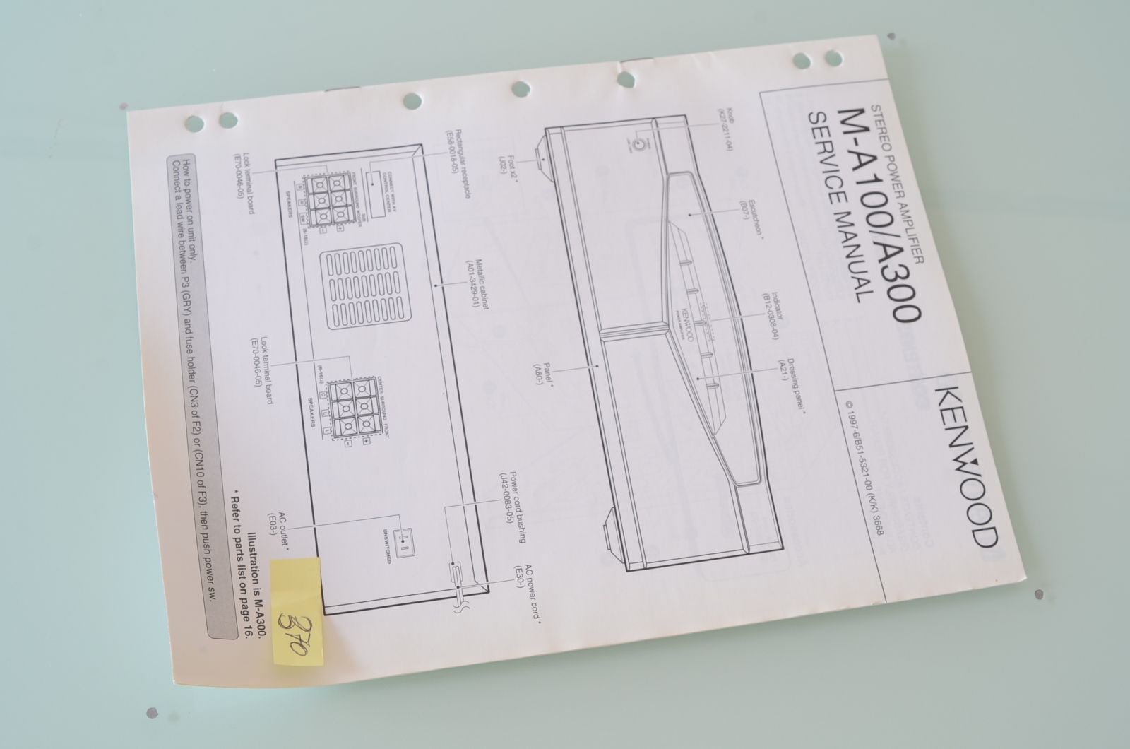 Kenwood M-A100 / M-A300 Service Manual  			