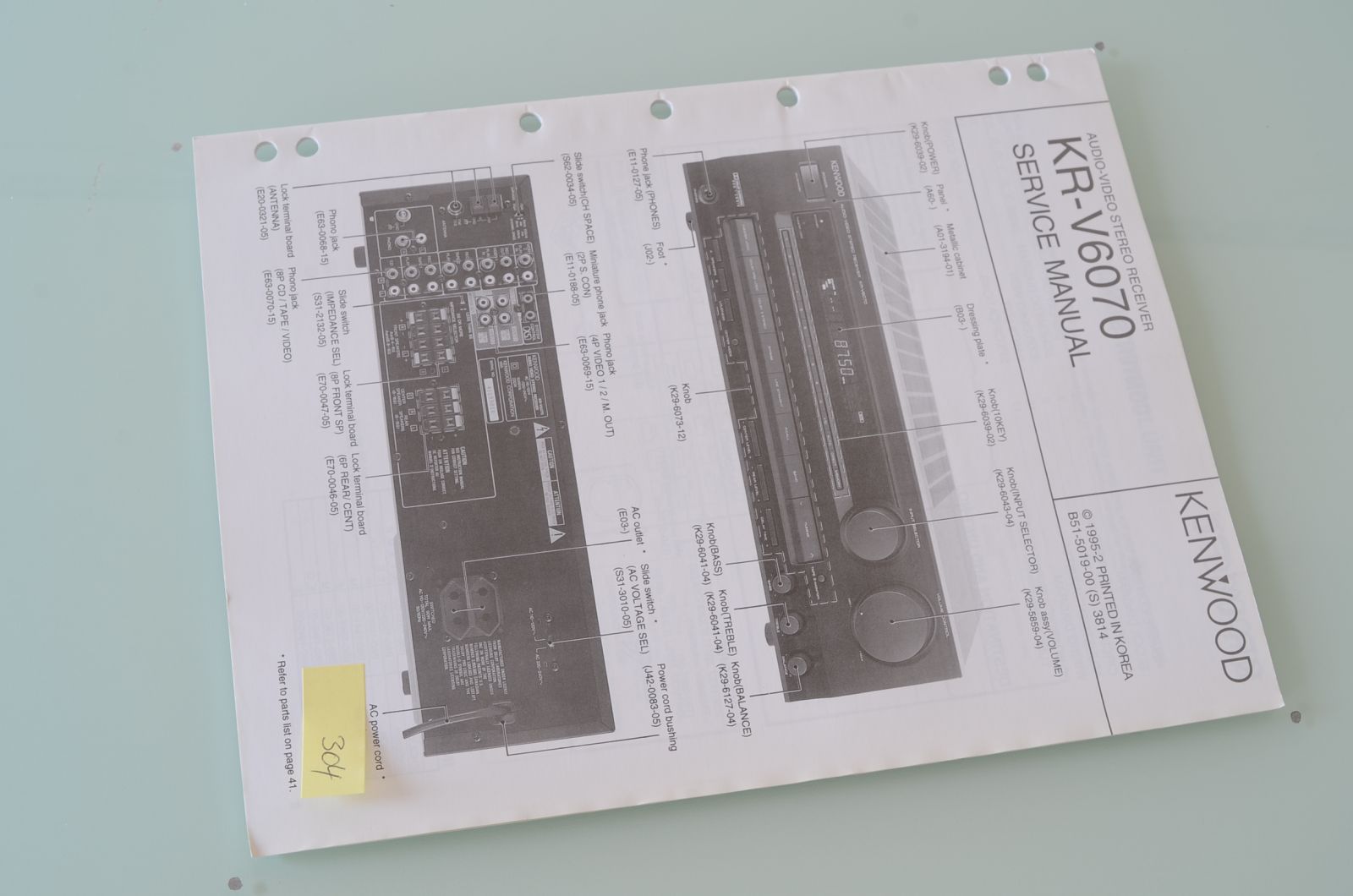 Kenwood KR-V6070 Service Manual  			