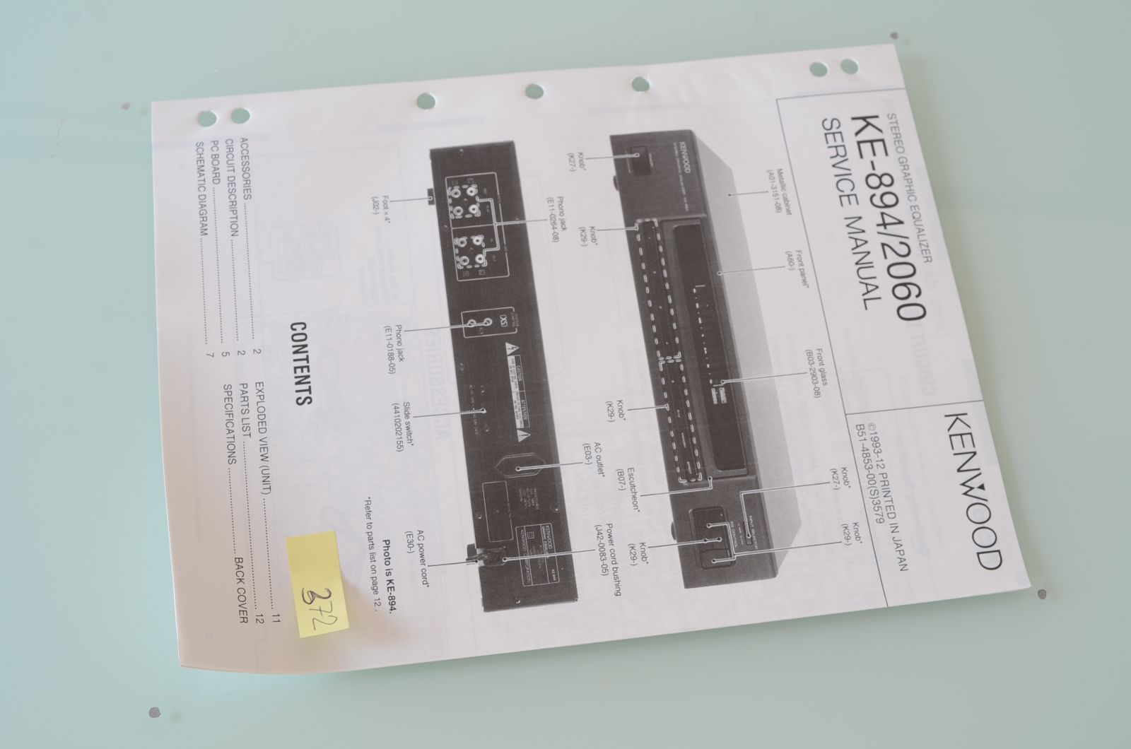 Kenwood KE-894 / KE-2060 Service Manual  			