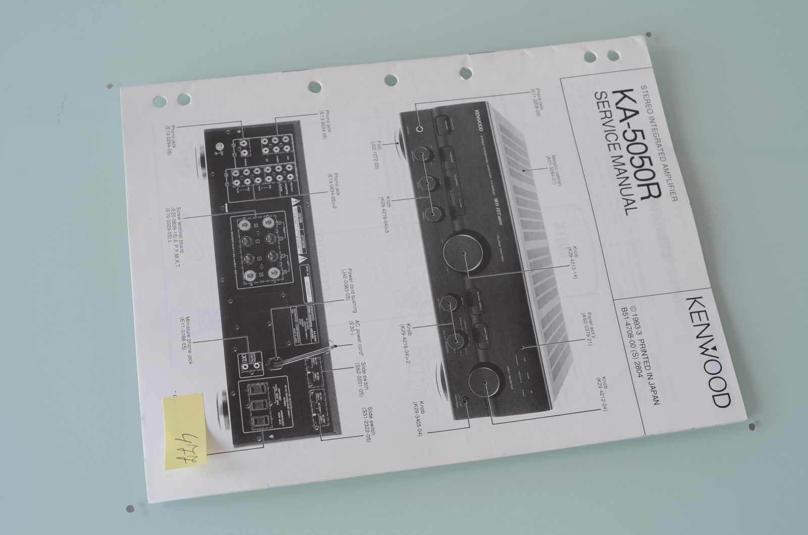 Kenwood KA-5050R Service Manual  			