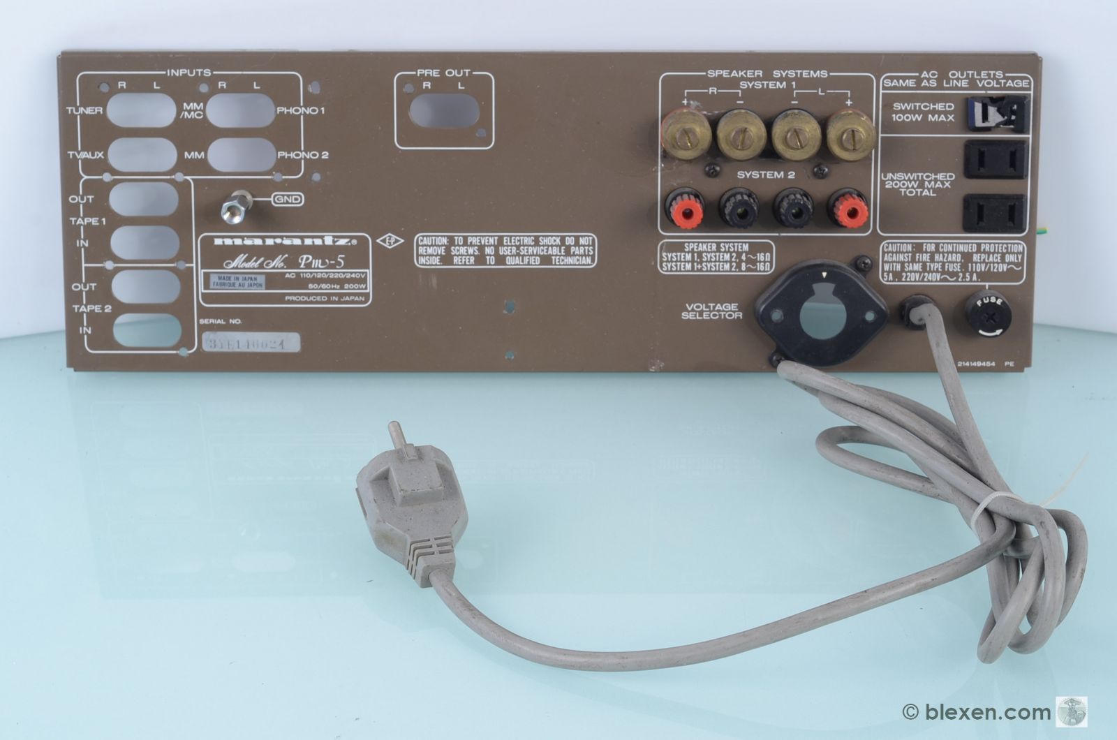Marantz PM-5 Rear Panel  			