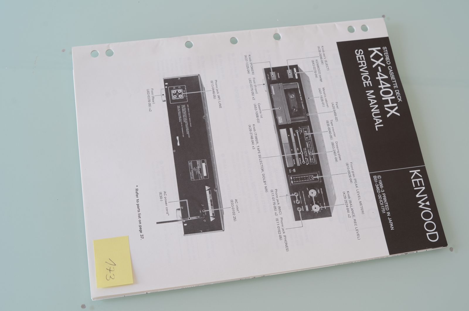 Kenwood KX-440HX Service Manual  			