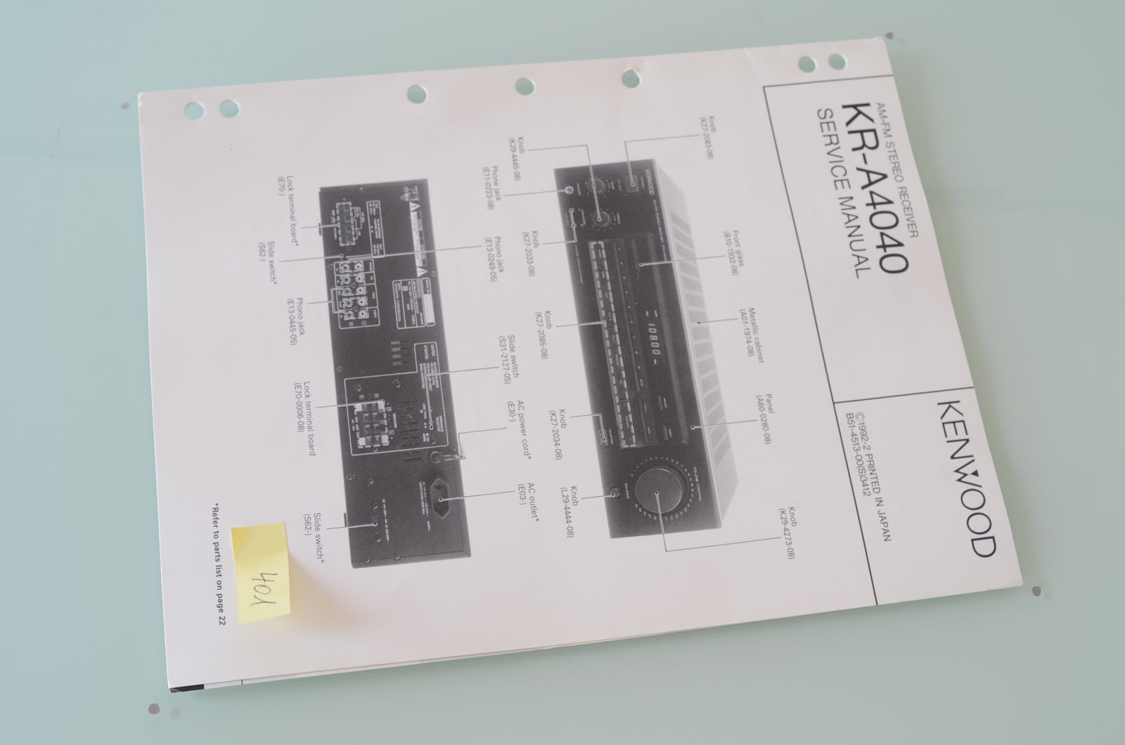 Kenwood KR-A4040 Service Manual  			