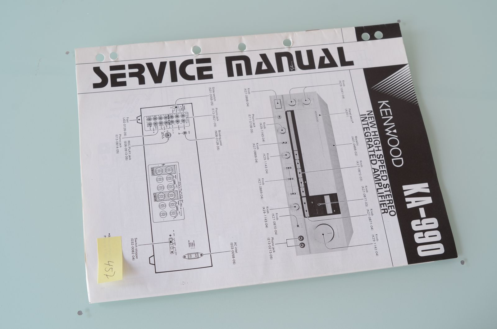 Kenwood KA-990 Service Manual  			