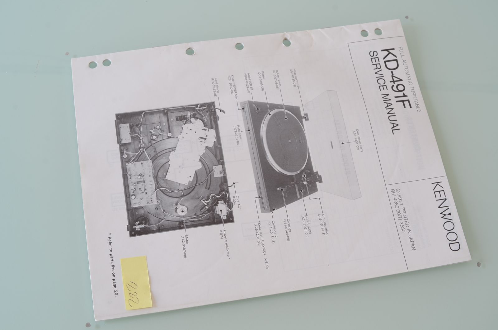 Kenwood KD-491F Service Manual  			