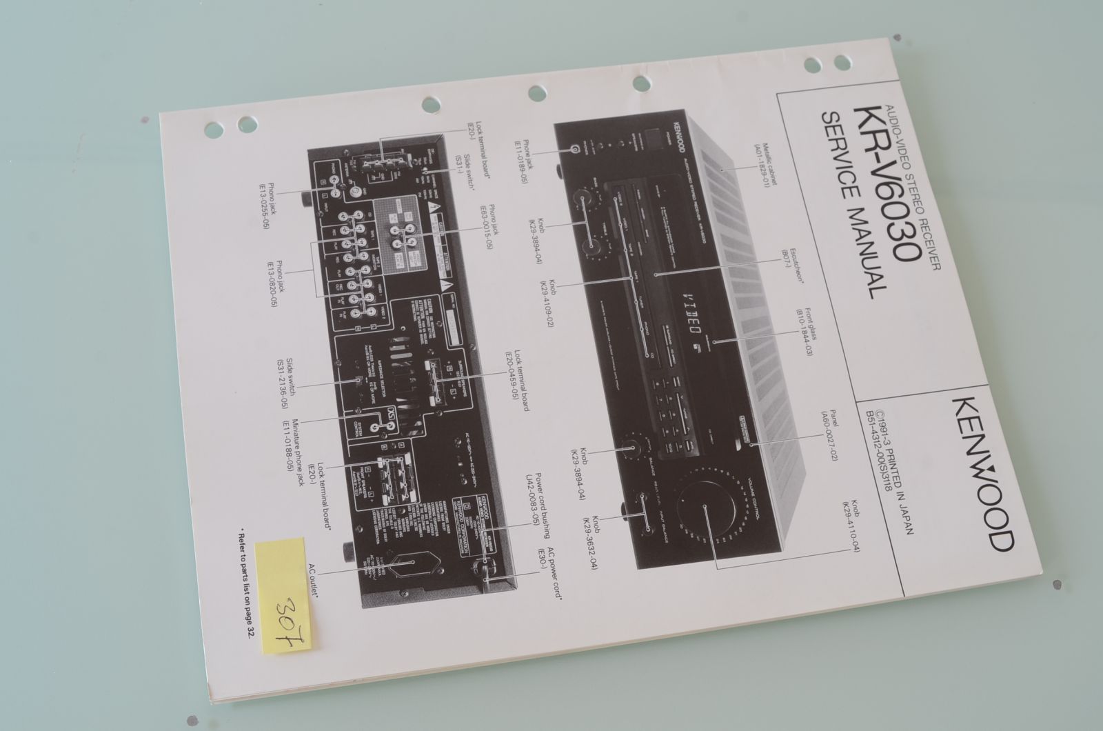 Kenwood KR-V6030 Service Manual  			