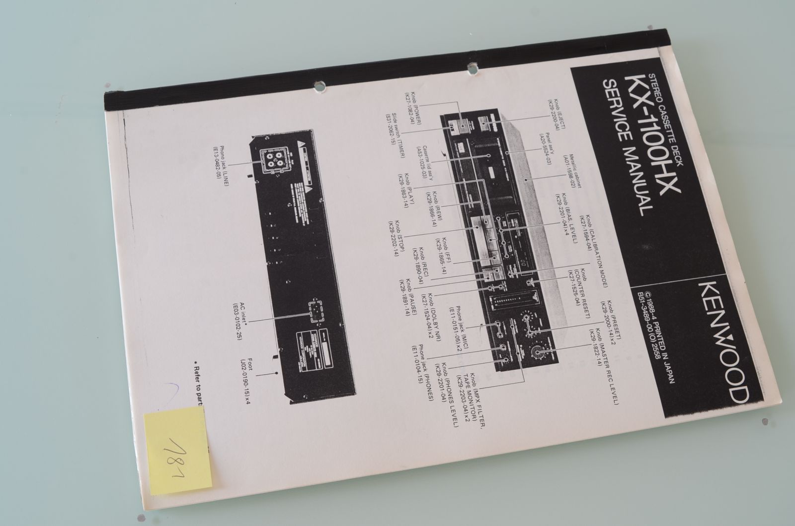 Kenwood KX-1100HX Service Manual  			