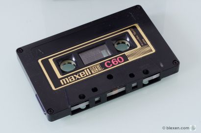 Maxell UD XL-II C-60 Tapes, 1980, used, excellent in BASF C-BOX