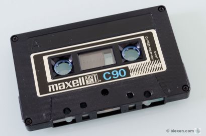 Maxell UD XL-I C-90 Tapes, 1980, used, excellent in BASF C-BOX