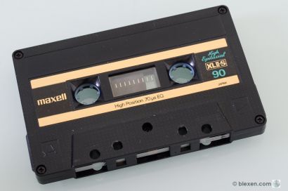 Maxell XL-II-S C-90 Tapes, 1984, used, excellent in BASF C-BOX